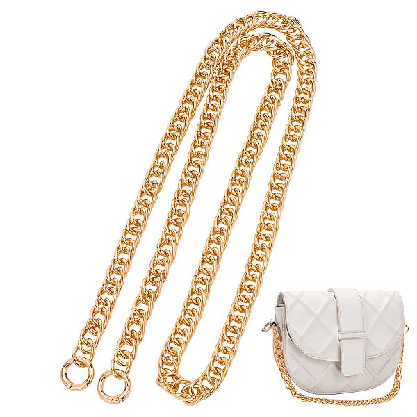 PandaHall Curb Chain Bag Handles, Aluminum Bag Chains, with Alloy Spring Gate Ring, Golden, 102.5cm Alloy
PandaHall Curb Chain Bag Handles, Aluminum Bag Chains, with Alloy Spring Gate Ring, Golden, 102.5cm Alloy