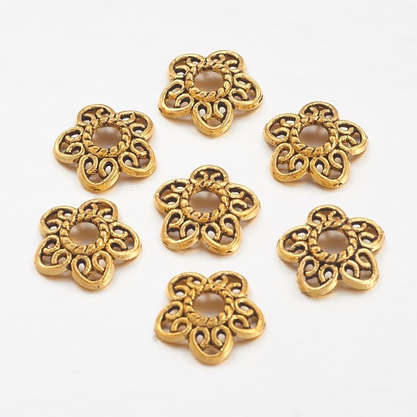 PandaHall Tibetan Style Alloy Bead Caps, Antique Golden, Lead Free & Cadmium Free & Nickel Free, 10.7x11x2.5mm, Hole: 3mm Alloy
PandaHall Tibetan Style Alloy Bead Caps, Antique Golden, Lead Free & Cadmium Free & Nickel Free, 10.7x11x2.5mm, Hole: 3mm Alloy