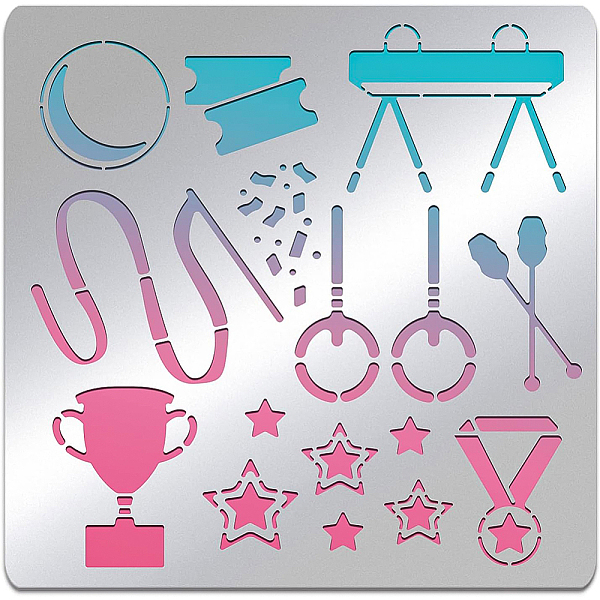 PandaHall BENECREAT Sports Themed Pattern Stencil, 15.6x15.6cm Stainless Steel Trophies Medals Gymnastics Drawing Stencils for Wood Carving...
PandaHall BENECREAT Sports Themed Pattern Stencil, 15.6x15.6cm Stainless Steel Trophies Medals Gymnastics Drawing Stencils for Wood Carving...