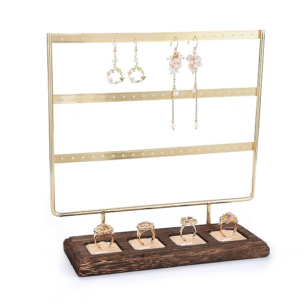 PandaHall Iron 3-Tier Finger Ring & Earring Display Stand, with Burlap & Wood Base, Golden, 25x9x24.8cm Wood
PandaHall Iron 3-Tier Finger Ring & Earring Display Stand, with Burlap & Wood Base, Golden, 25x9x24.8cm Wood