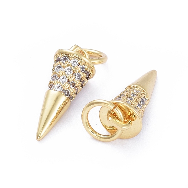 PandaHall Brass Micro Pave Cubic Zirconia Pendants, with Jump Rings, Long-Lasting Plated, Cone, Clear, Golden, 13x5mm, Hole: 3.4mm...
PandaHall Brass Micro Pave Cubic Zirconia Pendants, with Jump Rings, Long-Lasting Plated, Cone, Clear, Golden, 13x5mm, Hole: 3.4mm...