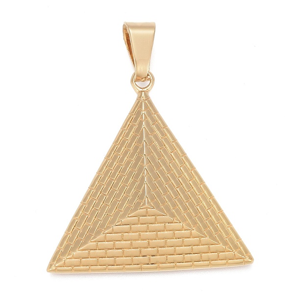 PandaHall 304 Stainless Steel Pendants, Pyramid, Golden, 45x45.5x11mm, Hole: 6x12mm 304 Stainless Steel Pyramid
PandaHall 304 Stainless Steel Pendants, Pyramid, Golden, 45x45.5x11mm, Hole: 6x12mm 304 Stainless Steel Pyramid