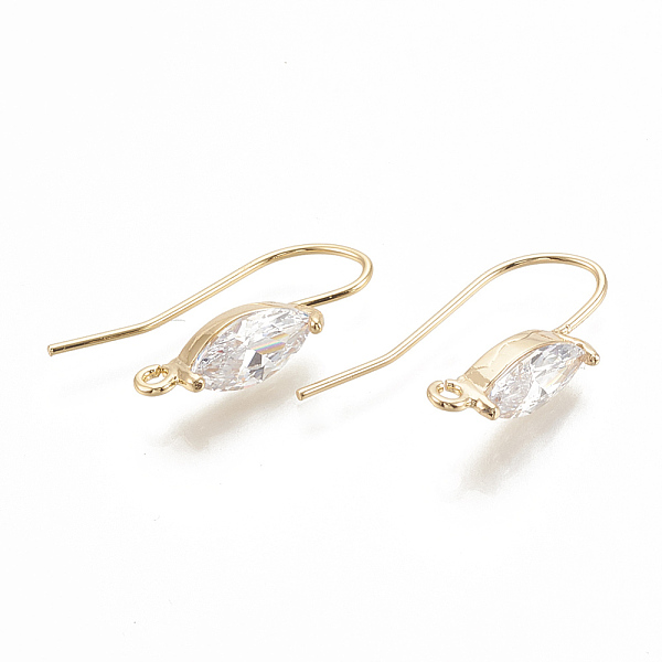 PandaHall Brass Earring Hooks, with Cubic Zirconia and Horizontal Loop, Horse Eye, Clear, Nickel Free, Clear, Real 18K Gold Plated...
PandaHall Brass Earring Hooks, with Cubic Zirconia and Horizontal Loop, Horse Eye, Clear, Nickel Free, Clear, Real 18K Gold Plated...