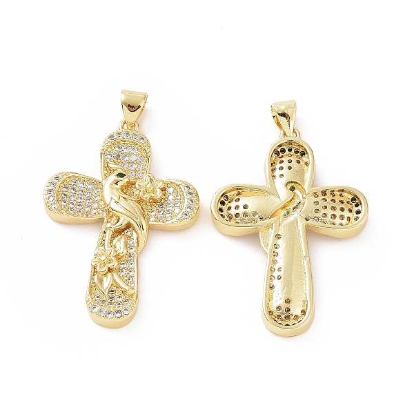 PandaHall Brass Micro Pave Cubic Zirconia Pendants, Religion Cross with Bird & Flower Charm, Golden, 37.5x23.5x3.5mm, Hole: 5x3mm..., Clear
PandaHall Brass Micro Pave Cubic Zirconia Pendants, Religion Cross with Bird & Flower Charm, Golden, 37.5x23.5x3.5mm, Hole: 5x3mm..., Clear