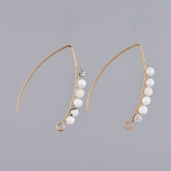 PandaHall Dangle Earrings, with Natural Howlite Round Beads, 304 Stainless Steel Earring Hooks and Copper Wire, 42x29.6x4.3mm Howlite
PandaHall Dangle Earrings, with Natural Howlite Round Beads, 304 Stainless Steel Earring Hooks and Copper Wire, 42x29.6x4.3mm Howlite