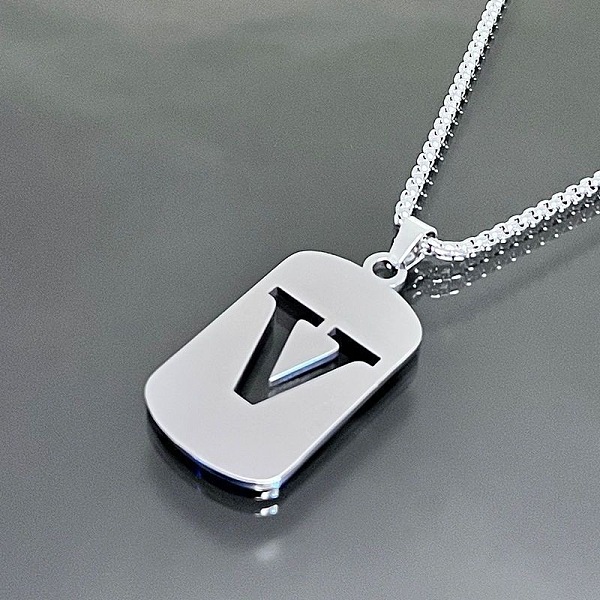 PandaHall Titanium Steel Box Chain Necklaces, Rectangle with Letter Pendant Necklaces Stainless Steel
PandaHall Titanium Steel Box Chain Necklaces, Rectangle with Letter Pendant Necklaces Stainless Steel