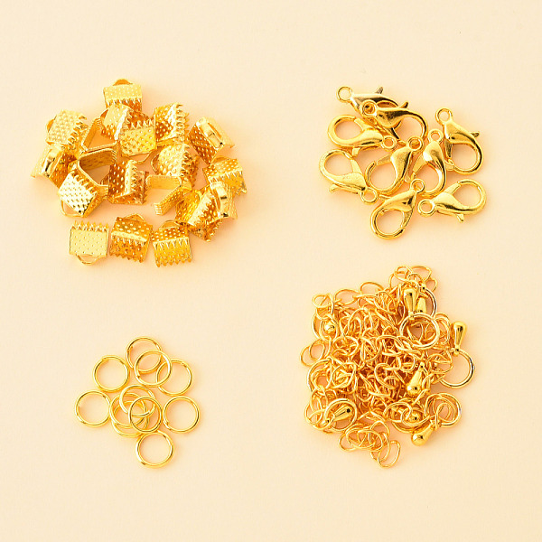 PandaHall 50 Pieces DIY Ribbon Ends Making Kits, Including Iron Ribbon Crimp Ends & Unsoldered Jump Rings, Zinc Alloy Lobster Claw Clasps...
PandaHall 50 Pieces DIY Ribbon Ends Making Kits, Including Iron Ribbon Crimp Ends & Unsoldered Jump Rings, Zinc Alloy Lobster Claw Clasps...
