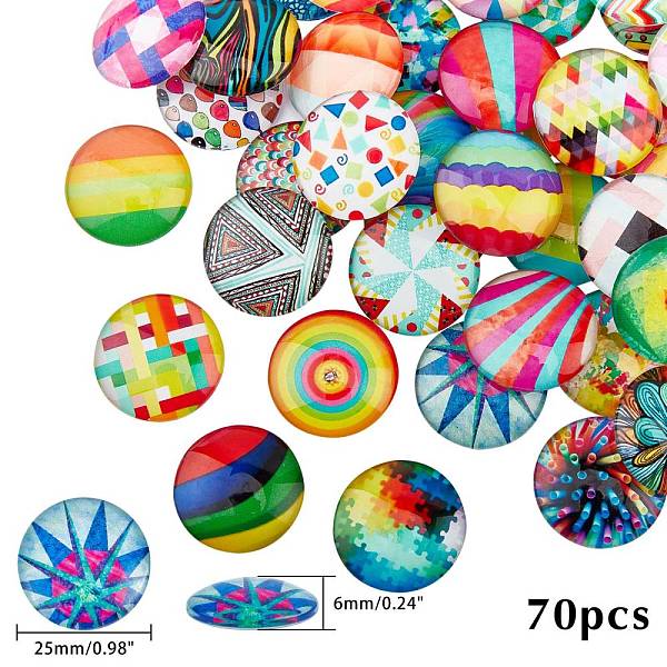 PandaHall Glass Cabochons, with Self-Adhesive, for DIY Jewelry Making, Half Round with Mixed Patterns, Geometric Pattern, 25x6mm Glass...
PandaHall Glass Cabochons, with Self-Adhesive, for DIY Jewelry Making, Half Round with Mixed Patterns, Geometric Pattern, 25x6mm Glass...