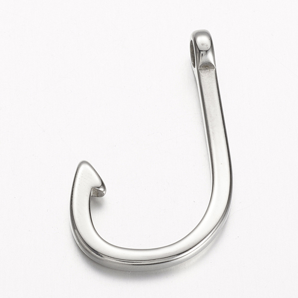 PandaHall 304 Stainless Steel Hook Clasps, Fish Hook Charms, Stainless Steel Color, 39x23.5x6.5mm, Hole: 4mm 304 Stainless Steel
PandaHall 304 Stainless Steel Hook Clasps, Fish Hook Charms, Stainless Steel Color, 39x23.5x6.5mm, Hole: 4mm 304 Stainless Steel