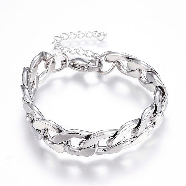 PandaHall 304 Stainless Steel Bracelets, with Curb Chain, Stainless Steel Color, 160mm(6-1/4 inch) 304 Stainless Steel
PandaHall 304 Stainless Steel Bracelets, with Curb Chain, Stainless Steel Color, 160mm(6-1/4 inch) 304 Stainless Steel