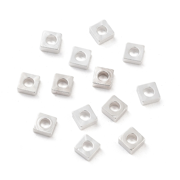 PandaHall Brass Beads, Cadmium Free & Lead Free, Square, 925 Sterling Silver Plated, 4x4x1.5mm, Hole: 2mm Brass Square
PandaHall Brass Beads, Cadmium Free & Lead Free, Square, 925 Sterling Silver Plated, 4x4x1.5mm, Hole: 2mm Brass Square