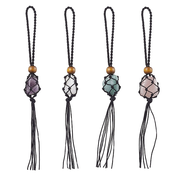 PandaHall Nuggets Raw Natural Gemstone Pouch Pendant Decorations, Braided Nylon Thread Tassel Car Hanging Ornaments, Black...
PandaHall Nuggets Raw Natural Gemstone Pouch Pendant Decorations, Braided Nylon Thread Tassel Car Hanging Ornaments, Black...