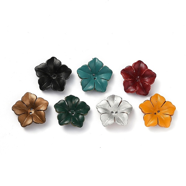 PandaHall 5-Petal Eco-Friendly Cowhide Bead Cap, Flower, Mixed Color, 31~32x32.5~33.5x9mm, Hole: 2~2.5mm Leather Multicolor
PandaHall 5-Petal Eco-Friendly Cowhide Bead Cap, Flower, Mixed Color, 31~32x32.5~33.5x9mm, Hole: 2~2.5mm Leather Multicolor