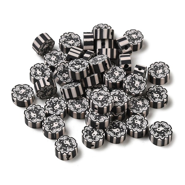PandaHall Handmade Polymer Clay Beads, Round with Yin-Yang, Black, 9.5x4.5mm, Hole: 1.6mm Polymer Clay Round Black
PandaHall Handmade Polymer Clay Beads, Round with Yin-Yang, Black, 9.5x4.5mm, Hole: 1.6mm Polymer Clay Round Black