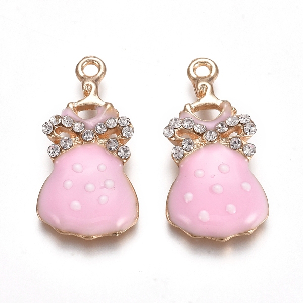PandaHall Light Gold Plated Alloy Enamel Pendants, with Crystal Rhinestone, Dress, Pink, 27.5x13.5x3.5mm, Hole: 1.5mm Alloy...
PandaHall Light Gold Plated Alloy Enamel Pendants, with Crystal Rhinestone, Dress, Pink, 27.5x13.5x3.5mm, Hole: 1.5mm Alloy...