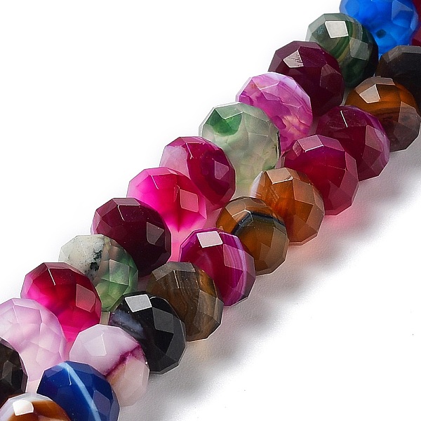 PandaHall Natural Banded Agate/Striped Agate Beads Strands, Dyed & Heated, Faceted Rondelle, Colorful, 8~8.5x5~5.5mm, Hole: 1mm, about...
PandaHall Natural Banded Agate/Striped Agate Beads Strands, Dyed & Heated, Faceted Rondelle, Colorful, 8~8.5x5~5.5mm, Hole: 1mm, about...