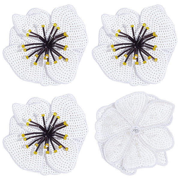 PandaHall 3D Flower Sequin Patches, Glittered Beaded Appliques, with Polyester, Costume Accessories, White, 110x100~110x3~6mm Polyester...
PandaHall 3D Flower Sequin Patches, Glittered Beaded Appliques, with Polyester, Costume Accessories, White, 110x100~110x3~6mm Polyester...