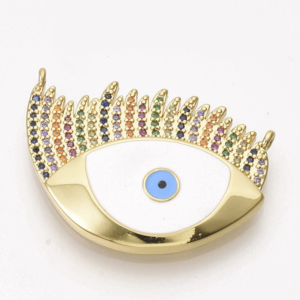 PandaHall Golden Plated Brass Micro Pave Cubic Zirconia Pendants, with Enamel, Evil Eye, White, 22x30.5x4mm, Hole: 1mm Brass+Cubic...
PandaHall Golden Plated Brass Micro Pave Cubic Zirconia Pendants, with Enamel, Evil Eye, White, 22x30.5x4mm, Hole: 1mm Brass+Cubic...