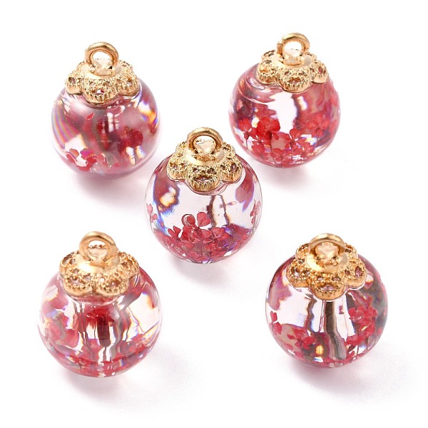 PandaHall Glass Dried Flower Big Pendants, with Alloy Findings, Round, Light Gold, Red, 21x16mm, Hole: 2mm Alloy+Glass Round Red
PandaHall Glass Dried Flower Big Pendants, with Alloy Findings, Round, Light Gold, Red, 21x16mm, Hole: 2mm Alloy+Glass Round Red