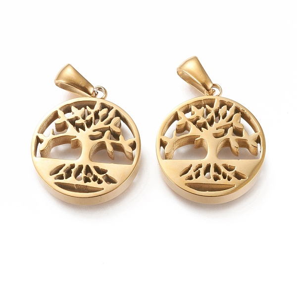 PandaHall Ion Plating(IP) 304 Stainless Steel Pendants, Manual Polishing, Flat Round with Hollow Tree of Life, Golden, 20.5x17.5x3.5mm, Hole...
PandaHall Ion Plating(IP) 304 Stainless Steel Pendants, Manual Polishing, Flat Round with Hollow Tree of Life, Golden, 20.5x17.5x3.5mm, Hole...