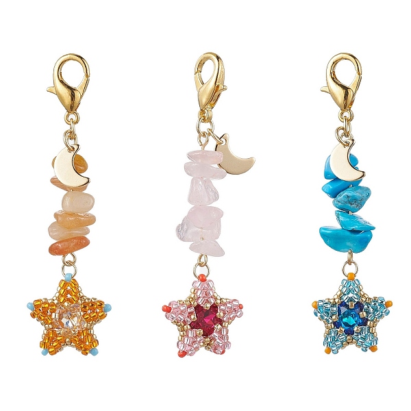 PandaHall TOHO Seed Pendant Decorations, with Synthetic & Natural Mixed Gemstone Beads and Pointed Back & Back Plated K9 Glass Rhinestone..., Multicolor
PandaHall TOHO Seed Pendant Decorations, with Synthetic & Natural Mixed Gemstone Beads and Pointed Back & Back Plated K9 Glass Rhinestone..., Multicolor