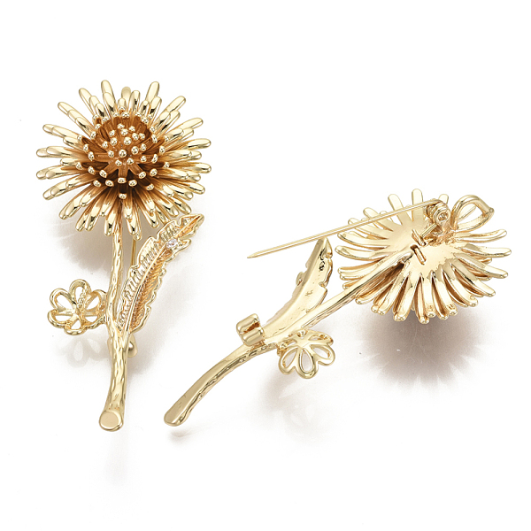PandaHall Brass Micro Pave Clear Cubic Zirconia Brooch Findings, For Half Drilled Beads, Flower, Nickel Free, Real 18K Gold Plated, Tray...
PandaHall Brass Micro Pave Clear Cubic Zirconia Brooch Findings, For Half Drilled Beads, Flower, Nickel Free, Real 18K Gold Plated, Tray...