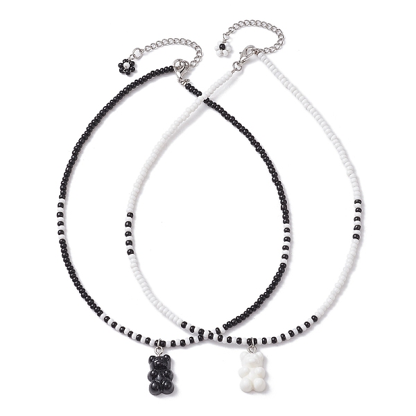 PandaHall Glass Beaded Necklaces Set, Resin Bear Pendant Necklaces, Mixed Color, 14.57 inch(37cm), 2pcs/set Glass Bear Multicolor
PandaHall Glass Beaded Necklaces Set, Resin Bear Pendant Necklaces, Mixed Color, 14.57 inch(37cm), 2pcs/set Glass Bear Multicolor