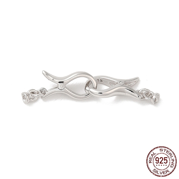 PandaHall Rhodium Plated 925 Sterling Silver Interlocking Clasps, with 925 Stamp, Real Platinum Plated, 12.5x6x3mm, Hole: 1.5mm Sterling...
PandaHall Rhodium Plated 925 Sterling Silver Interlocking Clasps, with 925 Stamp, Real Platinum Plated, 12.5x6x3mm, Hole: 1.5mm Sterling...