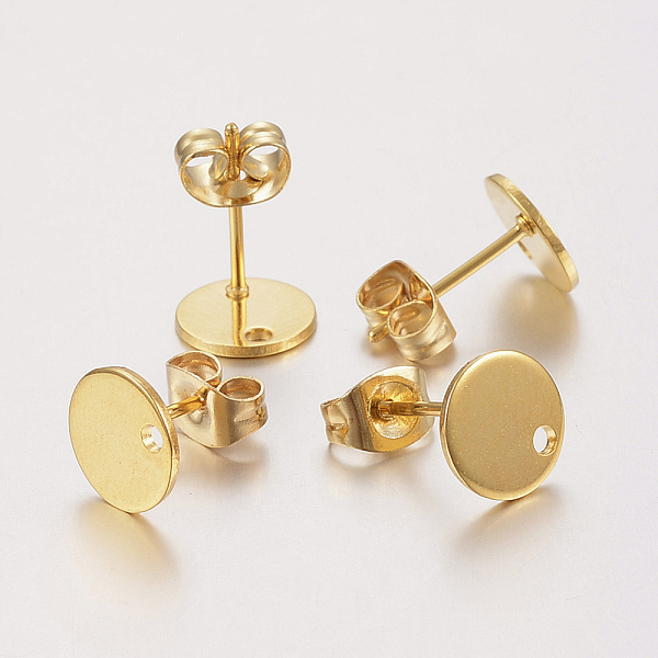 PandaHall 304 Stainless Steel Stud Earring Findings, with Loop and Flat Plate, Ear Nuts/Earring Backs, Flat Round, Real 24K Gold Plated...
PandaHall 304 Stainless Steel Stud Earring Findings, with Loop and Flat Plate, Ear Nuts/Earring Backs, Flat Round, Real 24K Gold Plated...