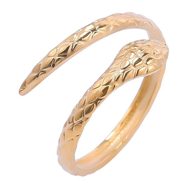 PandaHall Titanium Steel Adjustable Snake Ring, Open Cuff Rings for Men and Women, Golden Titanium Steel
PandaHall Titanium Steel Adjustable Snake Ring, Open Cuff Rings for Men and Women, Golden Titanium Steel