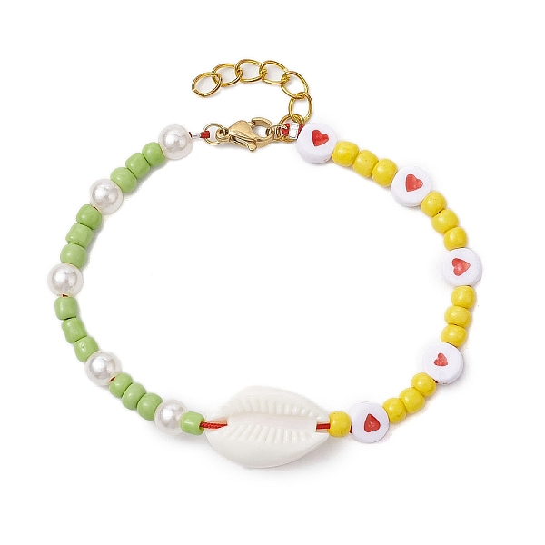 PandaHall Summer Beach Acrylic Shell & Plastic Beaded Bracelets, Heart Bracelets for Women, Colorful, 7-1/2 inch(19cm) Plastic Shell Shape
PandaHall Summer Beach Acrylic Shell & Plastic Beaded Bracelets, Heart Bracelets for Women, Colorful, 7-1/2 inch(19cm) Plastic Shell Shape