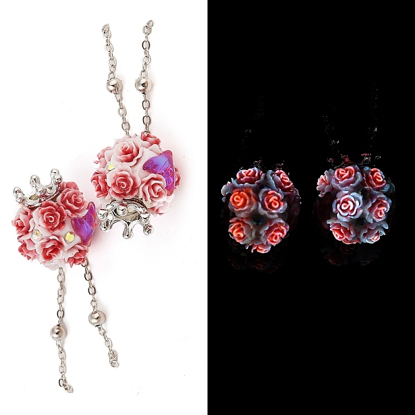 PandaHall Handmade Luminous Polymer Clay Rhinestone Beads, Resin Fishtail & Acrylic Rose & Alloy Chain, Glow in the Dark, Crown, Pale Violet...
PandaHall Handmade Luminous Polymer Clay Rhinestone Beads, Resin Fishtail & Acrylic Rose & Alloy Chain, Glow in the Dark, Crown, Pale Violet...