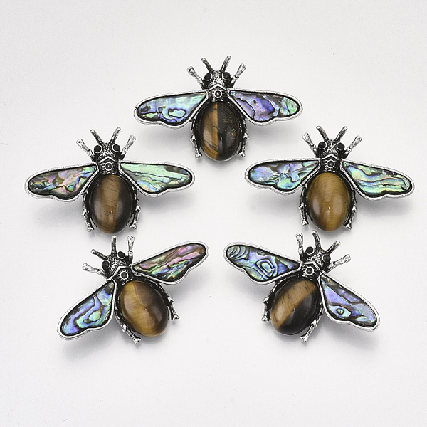 PandaHall Natural Tiger Eye Brooches/Pendants, with Rhinestone and Alloy Findings, Abalone Shell/Paua Shelland Resin Bottom, Bee, Antique..., Black
PandaHall Natural Tiger Eye Brooches/Pendants, with Rhinestone and Alloy Findings, Abalone Shell/Paua Shelland Resin Bottom, Bee, Antique..., Black