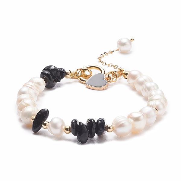 PandaHall Natural Obsidian & Pearl Beaded Bracelet with Alloy Enamel Heart Charms, Gemstone Jewelry for Women, Golden, 7-5/8 inch(19.4cm)...
PandaHall Natural Obsidian & Pearl Beaded Bracelet with Alloy Enamel Heart Charms, Gemstone Jewelry for Women, Golden, 7-5/8 inch(19.4cm)...