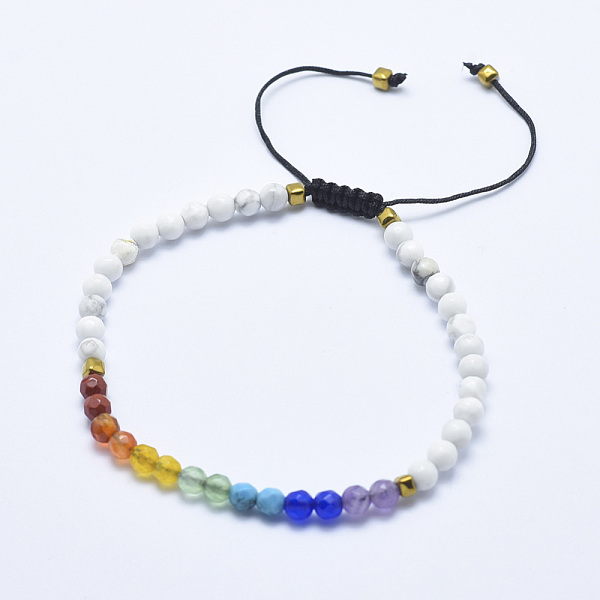 PandaHall Natural Howlite Braided Bead Bracelets, with Mixed Gemstone and Nylon Cord, Faceted, 2-1/4 inch(5.7cm)~3-1/4 inch(8.3cm) Howlite
PandaHall Natural Howlite Braided Bead Bracelets, with Mixed Gemstone and Nylon Cord, Faceted, 2-1/4 inch(5.7cm)~3-1/4 inch(8.3cm) Howlite