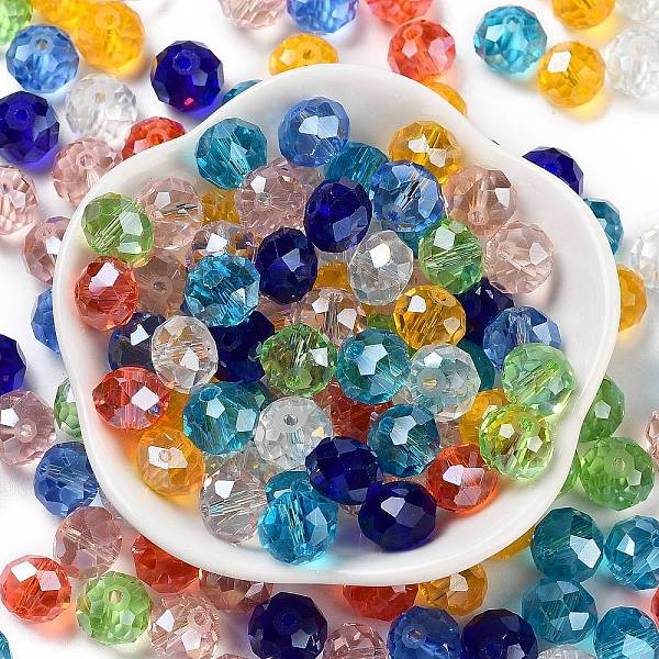 PandaHall Glass Beads, Faceted, Rondelle, Mixed Color, 10x8mm, Hole: 1mm, about 67pcs/60g Glass Rondelle Multicolor
PandaHall Glass Beads, Faceted, Rondelle, Mixed Color, 10x8mm, Hole: 1mm, about 67pcs/60g Glass Rondelle Multicolor