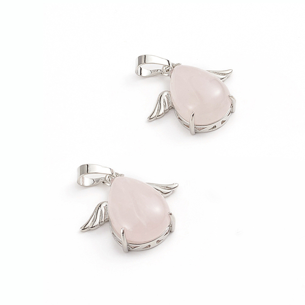 PandaHall Natural Rose Quartz Pendants, with Platinum Tone Brass Cabochons Settings, teardrop, with Wing, 23~23.5x25x8~9mm, Hole: 8x5mm Rose...
PandaHall Natural Rose Quartz Pendants, with Platinum Tone Brass Cabochons Settings, teardrop, with Wing, 23~23.5x25x8~9mm, Hole: 8x5mm Rose...