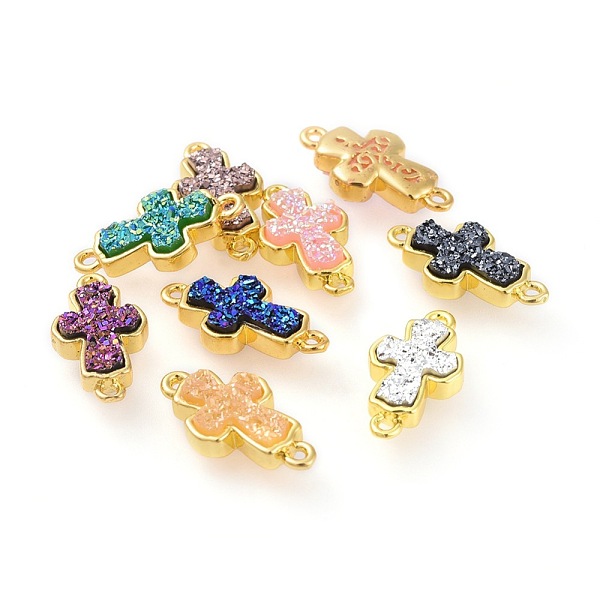 PandaHall Electroplate Druzy Resin Links connectors, with Brass Findings, Cross, Golden, Mixed Color, 18.5x10x4mm, Hole: 1.2mm Brass+Resin..., Multicolor
PandaHall Electroplate Druzy Resin Links connectors, with Brass Findings, Cross, Golden, Mixed Color, 18.5x10x4mm, Hole: 1.2mm Brass+Resin..., Multicolor