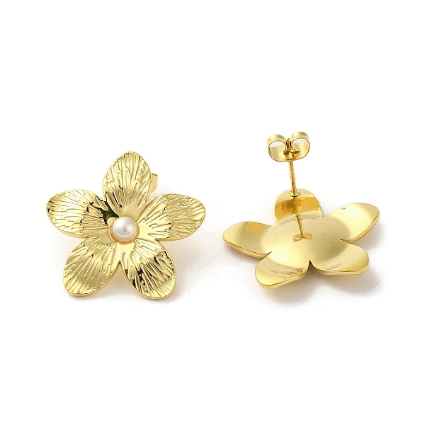 PandaHall 304 Stainlee Steel with Plastic Pearl Studs Earring, Flower, Real 18K Gold Plated, 24x25mm 304 Stainless Steel Flower White
PandaHall 304 Stainlee Steel with Plastic Pearl Studs Earring, Flower, Real 18K Gold Plated, 24x25mm 304 Stainless Steel Flower White