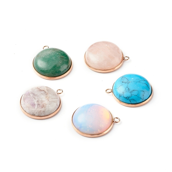 PandaHall Handmade Natural & Synthetic Gemstone Pendants, with Rose Gold 304 Stainless Steel Settings, Half Round, 25x21.8x7.8mm, Hole: 2mm...
PandaHall Handmade Natural & Synthetic Gemstone Pendants, with Rose Gold 304 Stainless Steel Settings, Half Round, 25x21.8x7.8mm, Hole: 2mm...