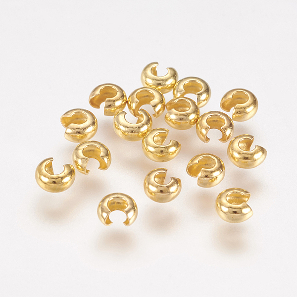 PandaHall Brass Crimp Beads Covers, Round, Golden, About 3.2mm In Diameter, 2.2mm Thick, Hole: 1mm, about 250pcs/10g Brass
PandaHall Brass Crimp Beads Covers, Round, Golden, About 3.2mm In Diameter, 2.2mm Thick, Hole: 1mm, about 250pcs/10g Brass