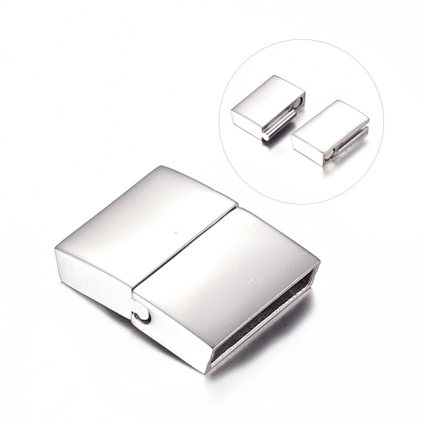 PandaHall 304 Stainless Steel Magnetic Clasps with Glue-in Ends, Rectangle, 21x16.5x4.5mm, Hole: 2.5x15mm 304 Stainless Steel Rectangle
PandaHall 304 Stainless Steel Magnetic Clasps with Glue-in Ends, Rectangle, 21x16.5x4.5mm, Hole: 2.5x15mm 304 Stainless Steel Rectangle