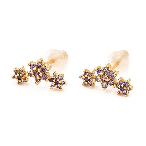 PandaHall Brass Micro Pave Cubic Zirconia Stud Earrings, Real 18K Gold Plated, Flower, Lilac, 6.5x12.5mm, Pin: 1mm Cubic Zirconia Flower..., Purple
PandaHall Brass Micro Pave Cubic Zirconia Stud Earrings, Real 18K Gold Plated, Flower, Lilac, 6.5x12.5mm, Pin: 1mm Cubic Zirconia Flower..., Purple