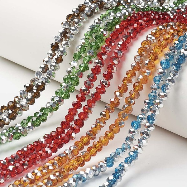 PandaHall Electroplate Transparent Glass Beads Strands, Half Silver Plated, Faceted, Rondelle, Mixed Color, 6x5mm, Hole: 1mm, about..., Multicolor
PandaHall Electroplate Transparent Glass Beads Strands, Half Silver Plated, Faceted, Rondelle, Mixed Color, 6x5mm, Hole: 1mm, about..., Multicolor