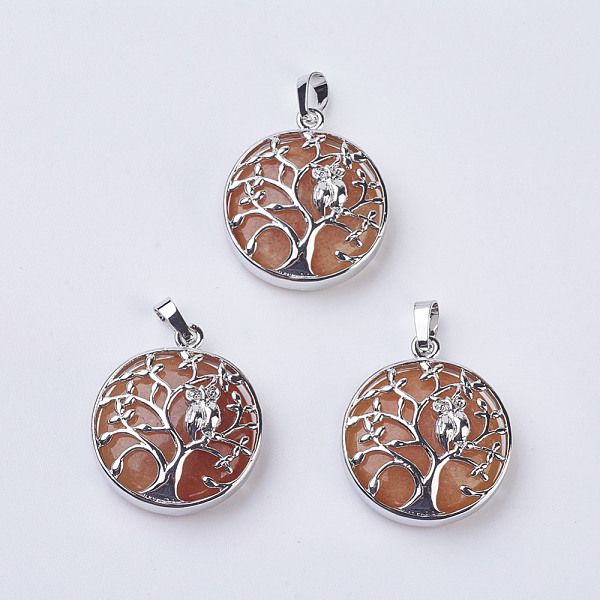 PandaHall Natural Red Aventurine Pendants, with Brass Findings, Flat Round with Tree of Life, Platinum, 31~32x27x8~9mm, Hole: 5x7mm Red...
PandaHall Natural Red Aventurine Pendants, with Brass Findings, Flat Round with Tree of Life, Platinum, 31~32x27x8~9mm, Hole: 5x7mm Red...