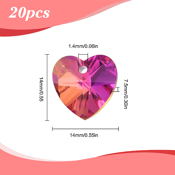 PandaHall SUNNYCLUE Faceted Glass Charms, Heart, Back Plated, Magenta, 14x14x7.5mm, Hole: 1.6mm, 20pcs/box Glass Heart Pink 
PandaHall SUNNYCLUE Faceted Glass Charms, Heart, Back Plated, Magenta, 14x14x7.5mm, Hole: 1.6mm, 20pcs/box Glass Heart Pink