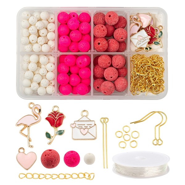 PandaHall DIY Jewelry Set Making Kits for Valentine's Day, Including Round Natural Lava Rock Beads, Alloy Enamel Pendants, Iron Earring..., Multicolor
PandaHall DIY Jewelry Set Making Kits for Valentine's Day, Including Round Natural Lava Rock Beads, Alloy Enamel Pendants, Iron Earring..., Multicolor