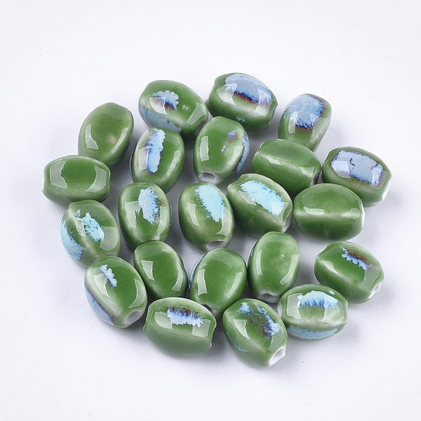 PandaHall Handmade Porcelain Beads, Fancy Antique Glazed Porcelain, Oval, Green, 12~14x9~10.5x9~11mm, Hole: 2.5mm Porcelain Oval Green
PandaHall Handmade Porcelain Beads, Fancy Antique Glazed Porcelain, Oval, Green, 12~14x9~10.5x9~11mm, Hole: 2.5mm Porcelain Oval Green