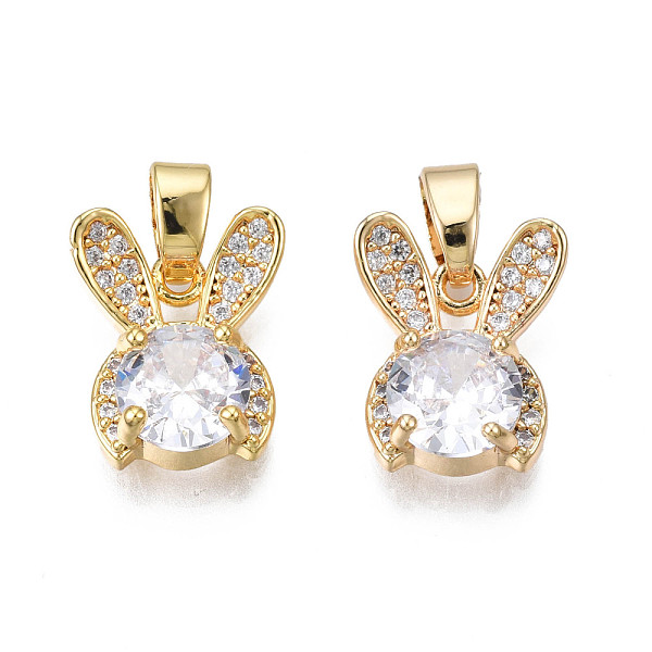 PandaHall Brass Micro Pave Cubic Zirconia Charms, with Brass Snap on Bails, Real 18K Gold Plated, Rabbit, Clear, 12x10x4mm, Hole: 2mm...
PandaHall Brass Micro Pave Cubic Zirconia Charms, with Brass Snap on Bails, Real 18K Gold Plated, Rabbit, Clear, 12x10x4mm, Hole: 2mm...