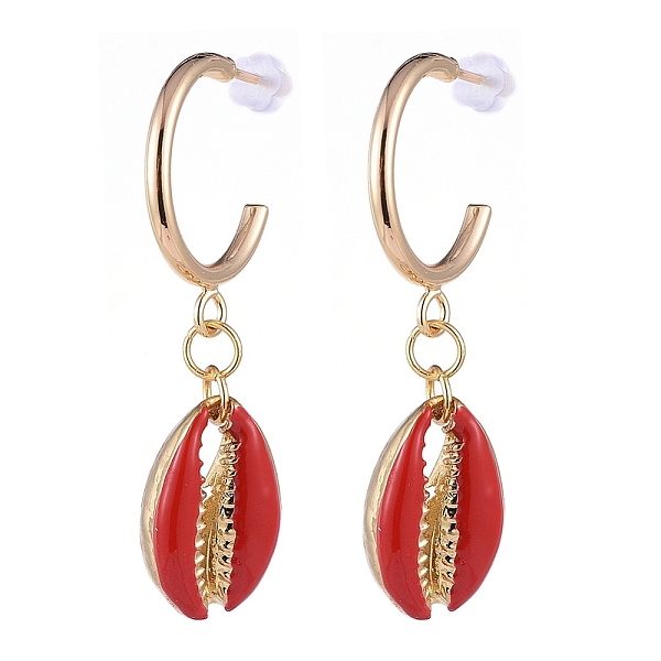 PandaHall Brass Dangle Stud Earrings, with Alloy Enamel Beads and Plastic Ear Nuts, Cowrie Shell Shape, Red, 45~46mm, Pin: 0.8mm Brass Red
PandaHall Brass Dangle Stud Earrings, with Alloy Enamel Beads and Plastic Ear Nuts, Cowrie Shell Shape, Red, 45~46mm, Pin: 0.8mm Brass Red